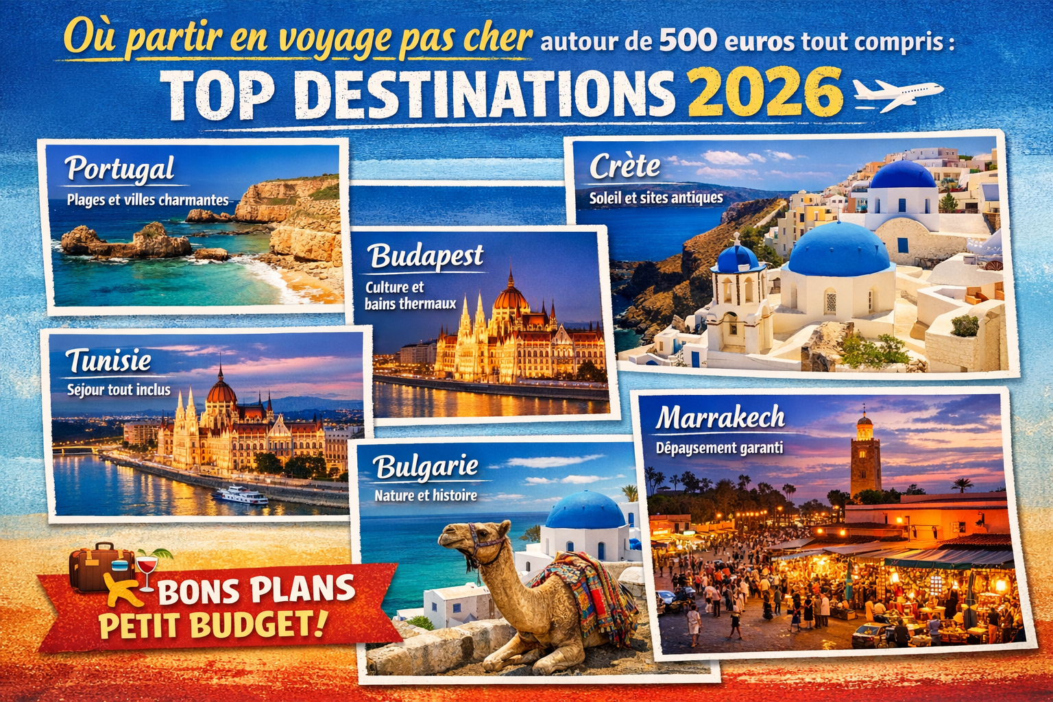 Où partir en voyage pas cher autour de 500 euros tout compris : Top destinations 2026