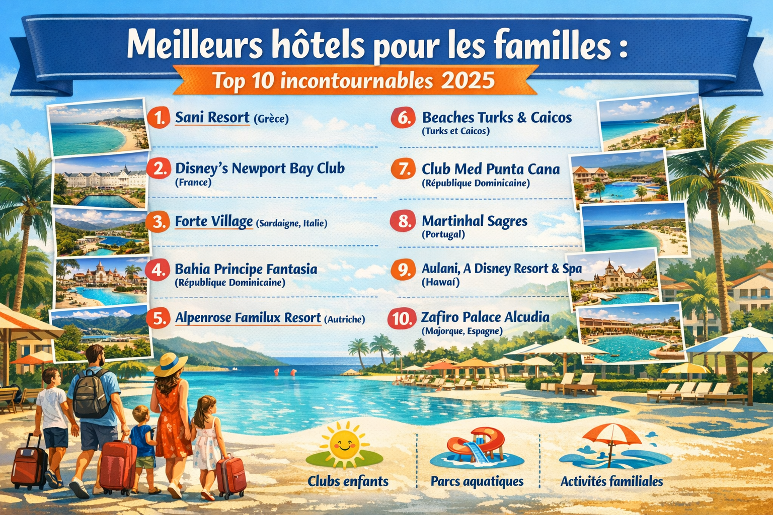 Meilleurs hôtels pour les familles : top 10 incontournables 2025