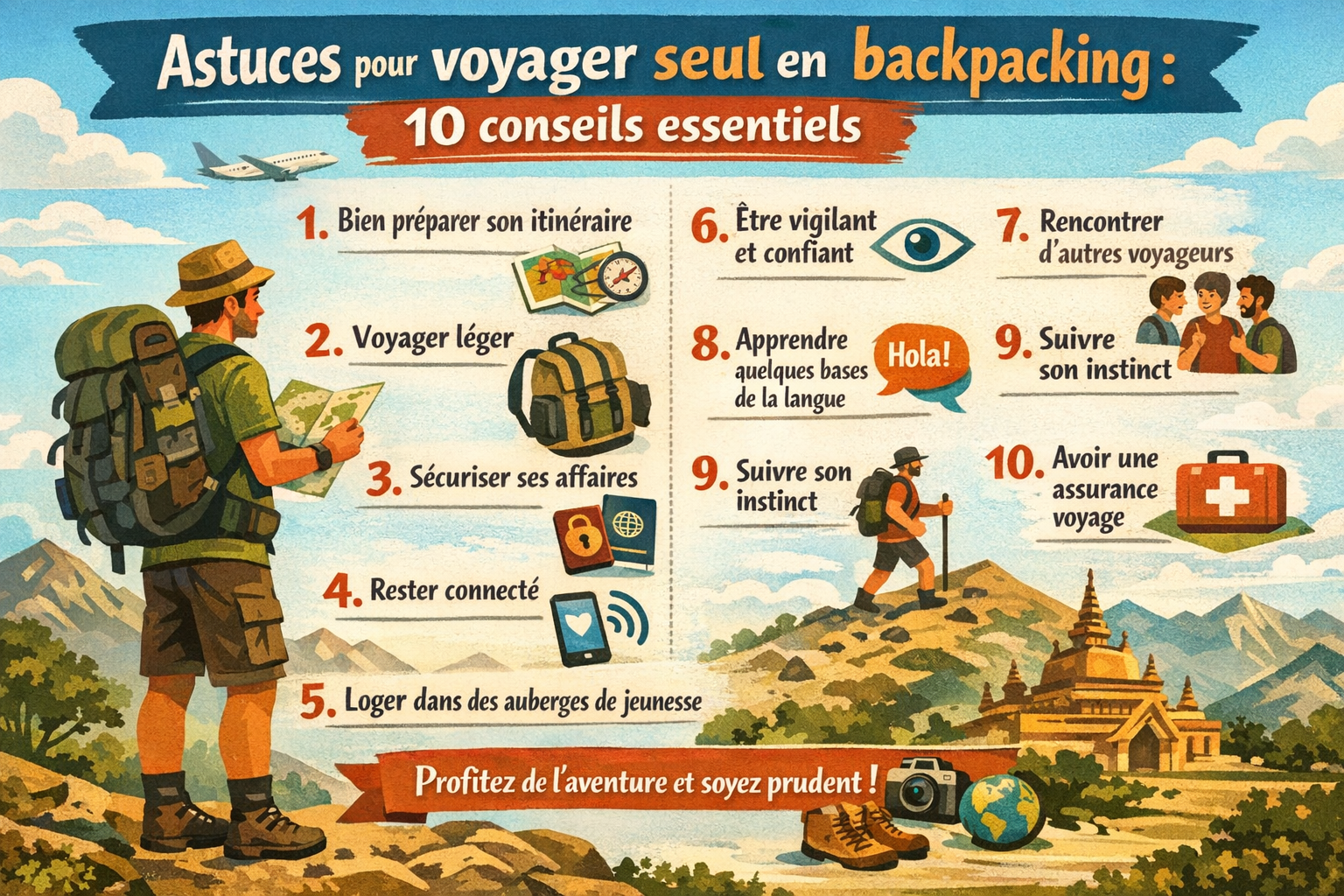 Astuces pour voyager seul en backpacking : 10 conseils essentiels